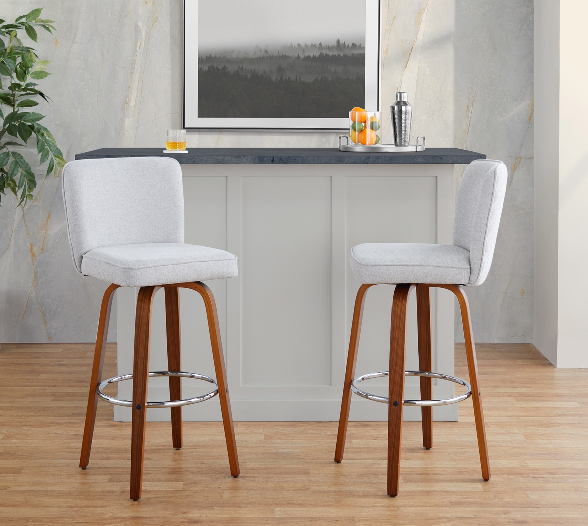 Marcei IV Beige Swivel Barstool, Set of 2 - Thumbnail - Image 4