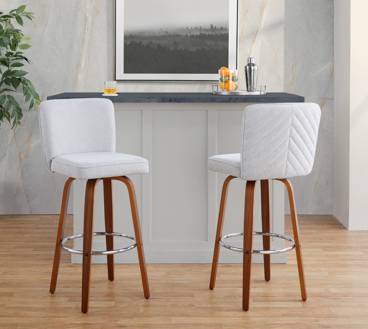 Marcei IV Beige Swivel Barstool, Set of 2 - Thumbnail - Image 5