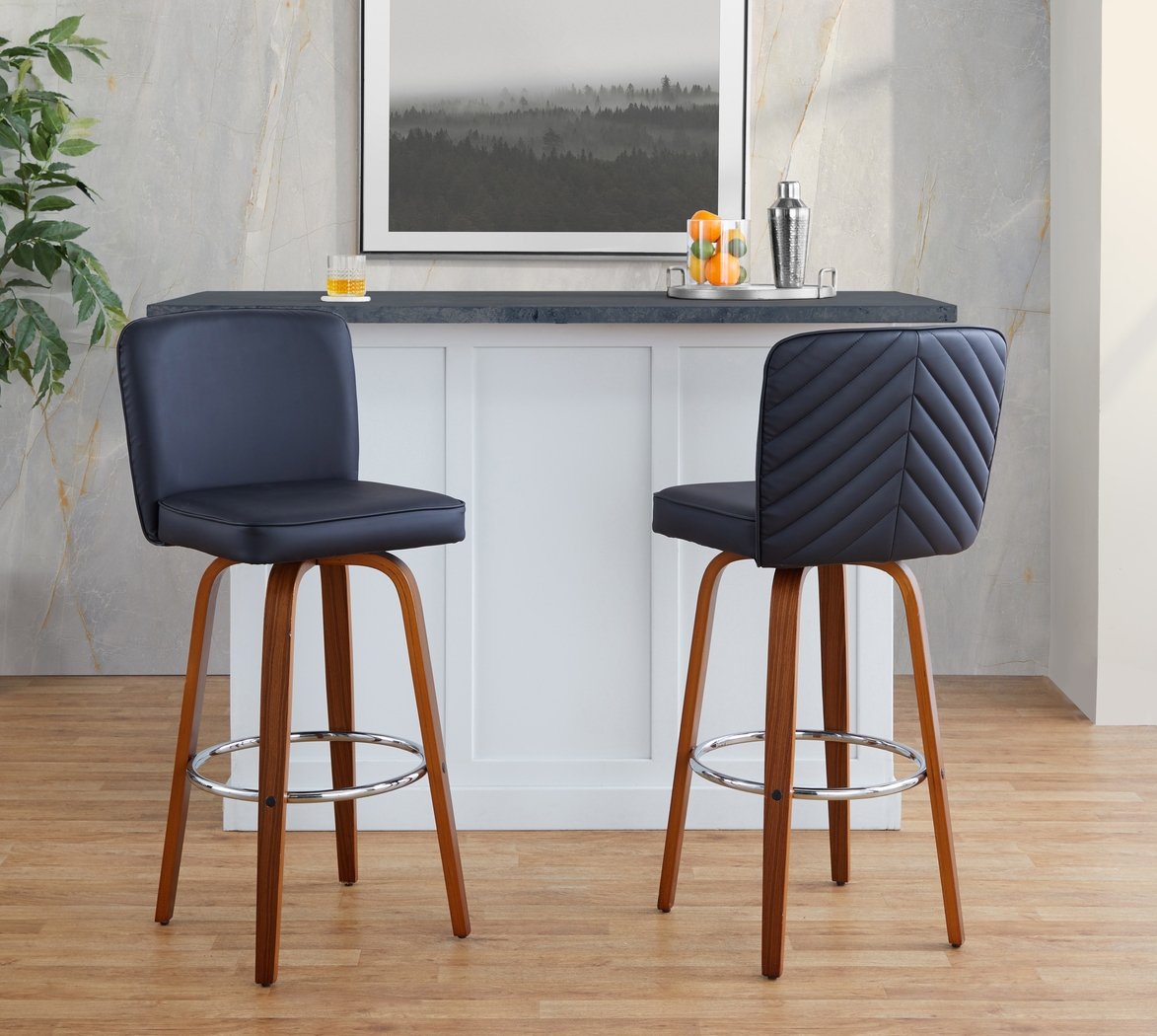 Marcei IV Black Swivel Barstool, Set of 2 - Thumbnail - Image 5