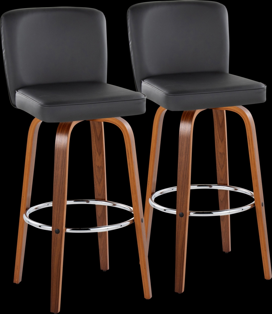 Marcei IV Black Swivel Barstool, Set of 2 - Thumbnail - Image 1