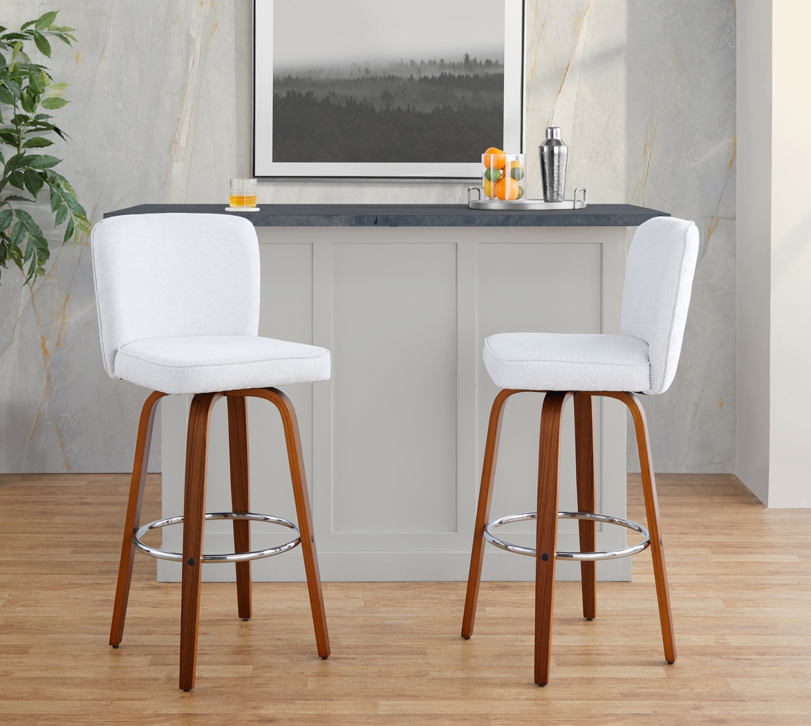 Marcei IV White Swivel Barstool, Set of 2 - Thumbnail - Image 4