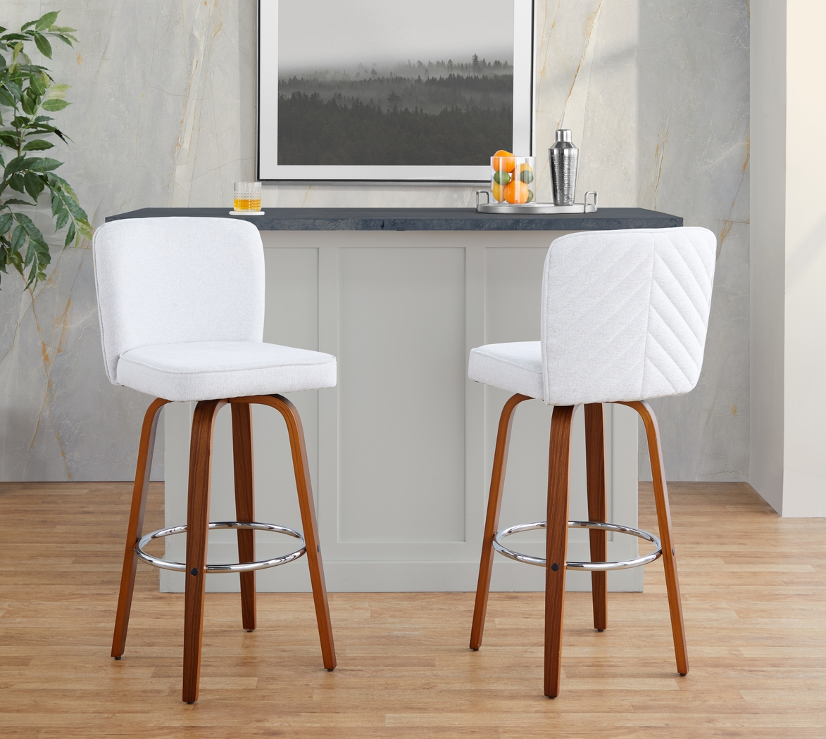 Marcei IV White Swivel Barstool, Set of 2 - Thumbnail - Image 5