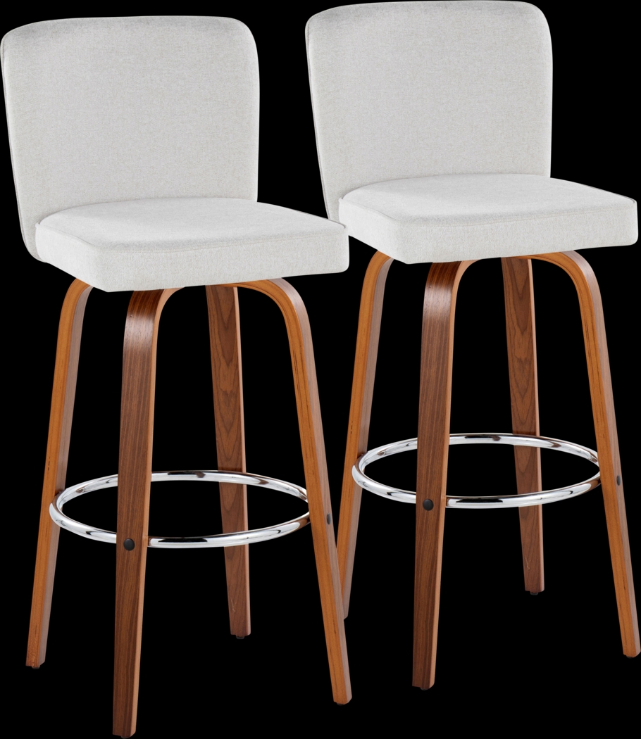 Marcei IV White Swivel Barstool, Set of 2 - Thumbnail - Image 1