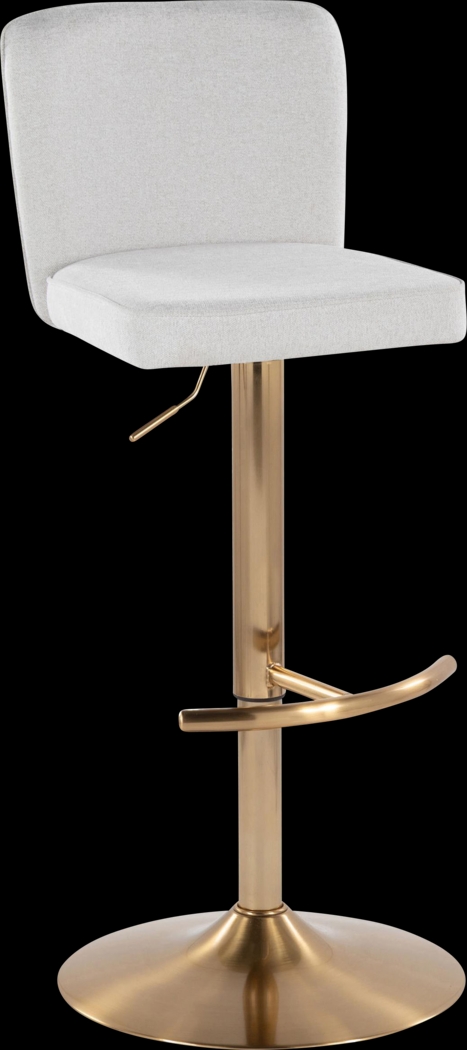 Marcei White Adjustable Swivel Barstool, Set of 2 - Thumbnail - Image 4