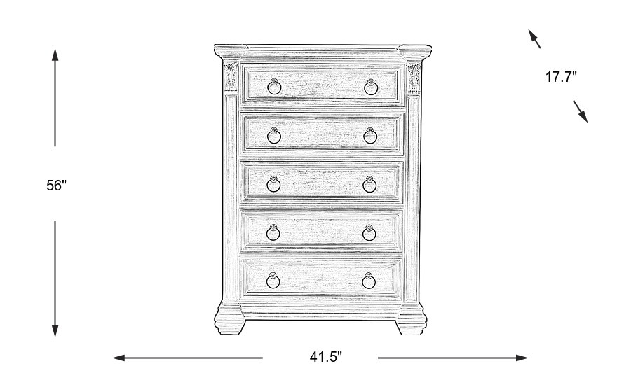 Dimension Image. Please refer to the Dimension Tab on this page for dimension details.