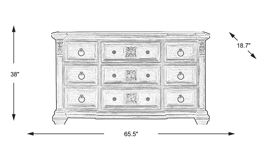 Dimension Image. Please refer to the Dimension Tab on this page for dimension details.