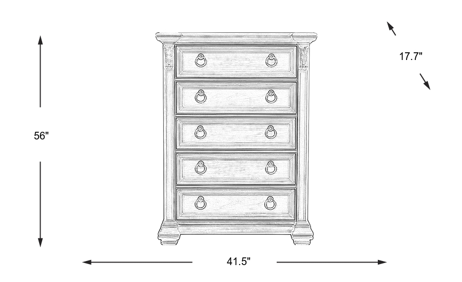 Dimension Image. Please refer to the Dimension Tab on this page for dimension details.