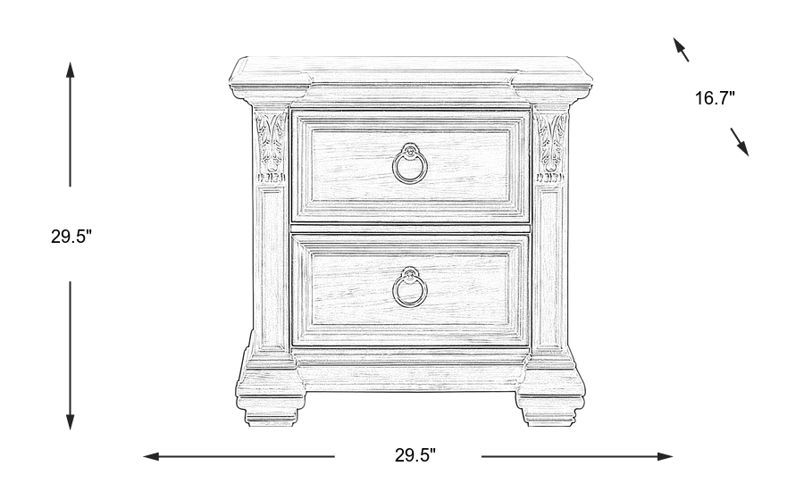 Dimension Image. Please refer to the Dimension Tab on this page for dimension details.