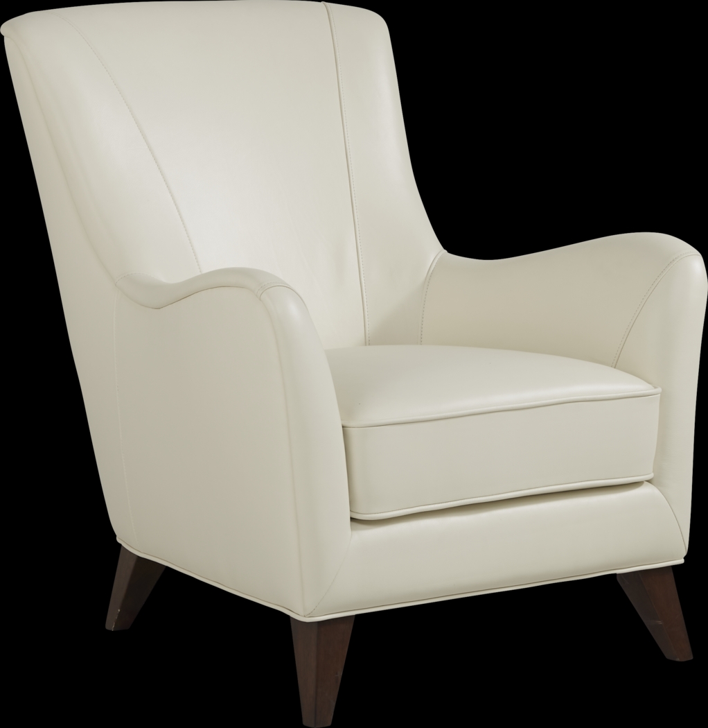 Marchese Ivory Leather Accent Chair - Thumbnail - Image 1