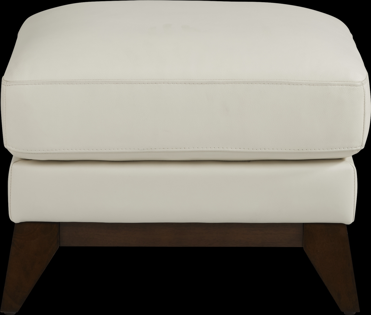Marchese Ivory Leather Ottoman - Thumbnail - Image 2