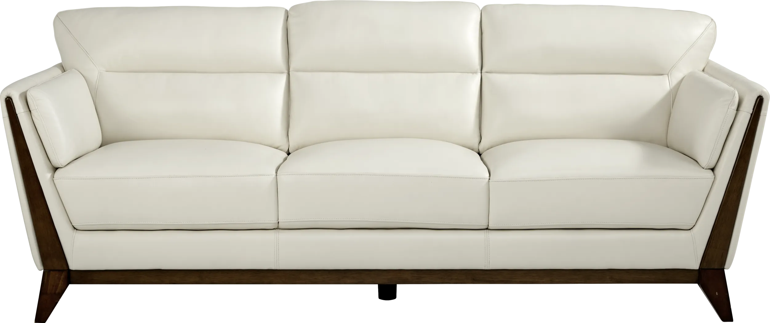 Marchese Ivory Leather Sofa - Thumbnail - Image 1