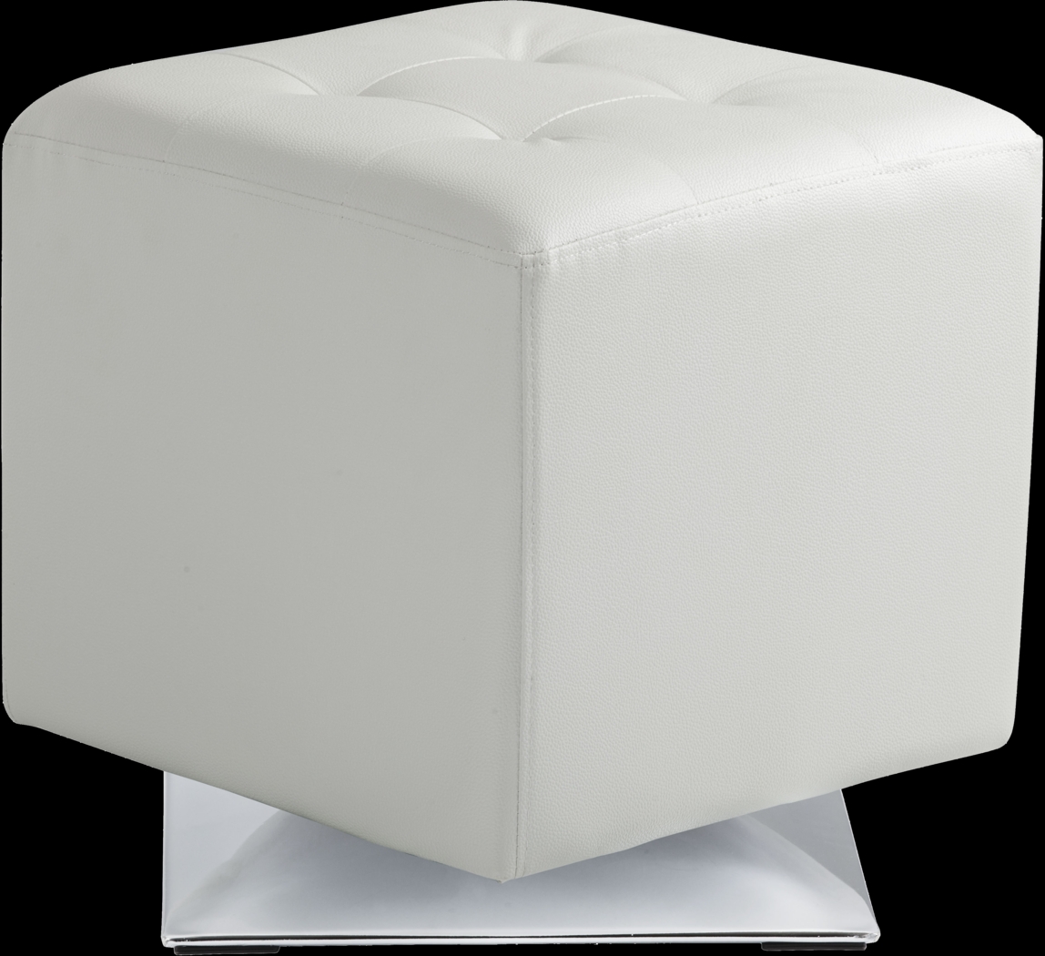 Marco Place White Ottoman - Thumbnail - Image 1