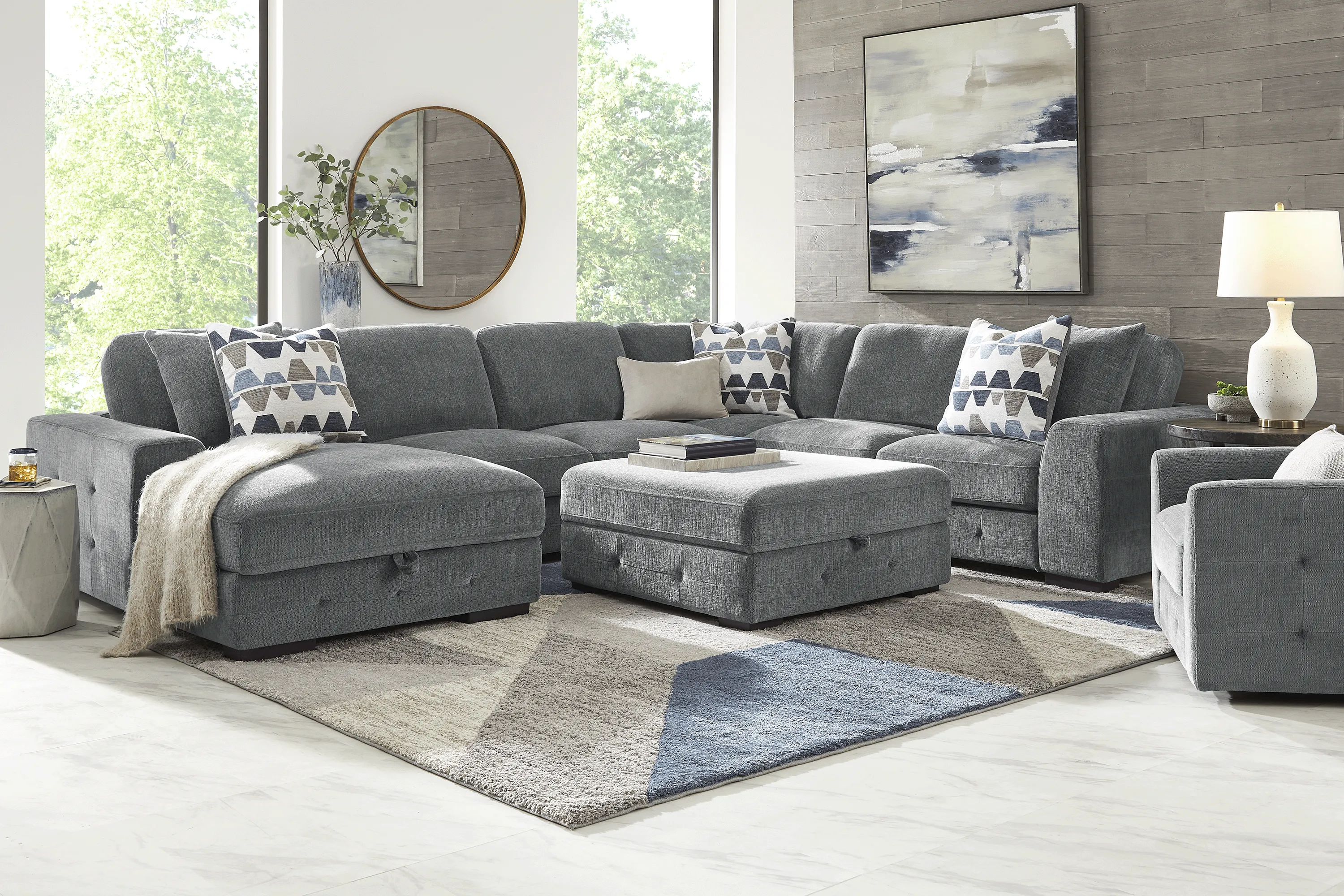 Marcola Ash 7 Pc Sectional Living Room - Thumbnail - Image 1