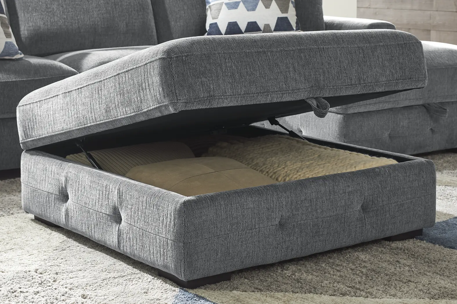 Marcola Ash Storage Cocktail Ottoman - Thumbnail - Image 2