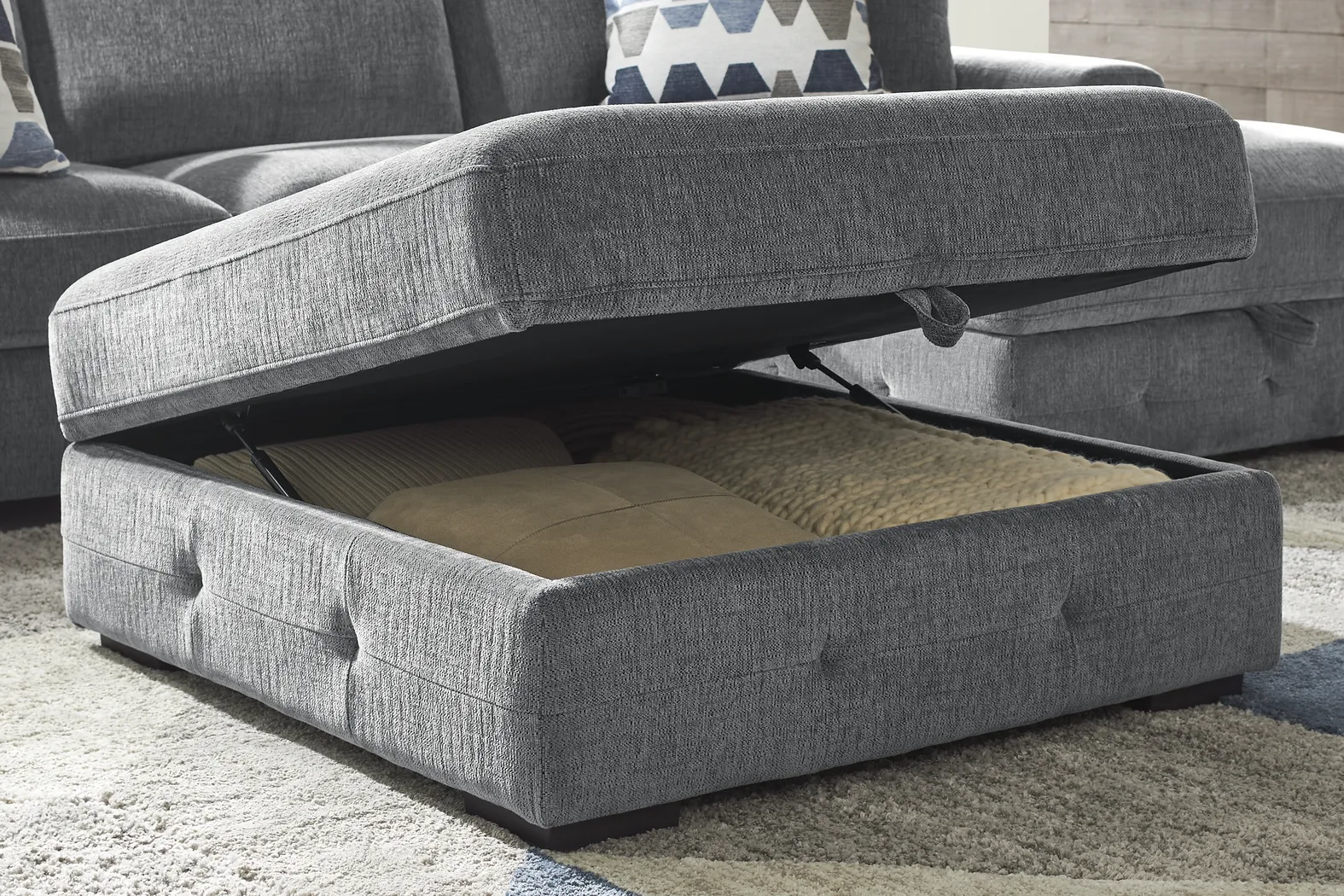 Marcola Ash Storage Cocktail Ottoman - Thumbnail - Image 1