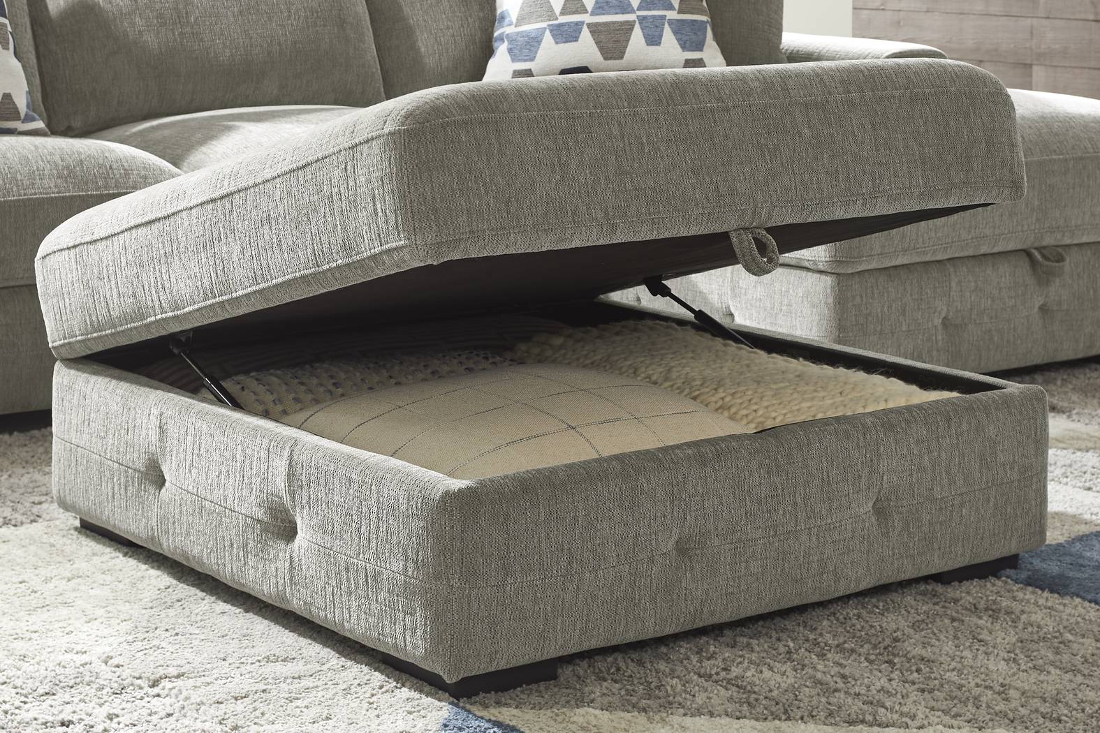 Marcola Mocha Storage Cocktail Ottoman - Thumbnail - Image 4