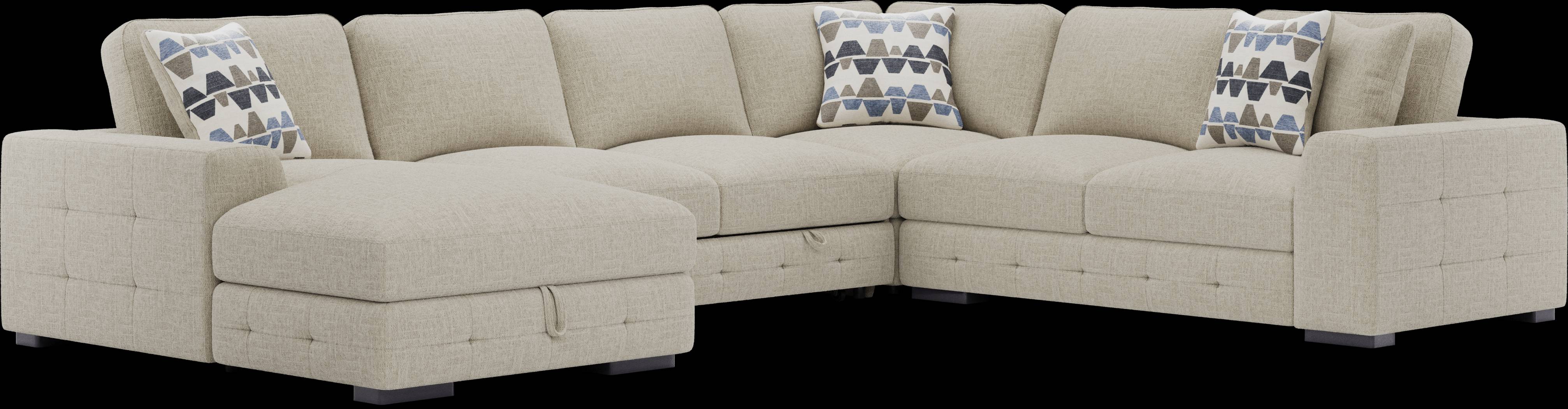 Marcola Sand 4 Pc Sleeper Sectional - Thumbnail - Image 1