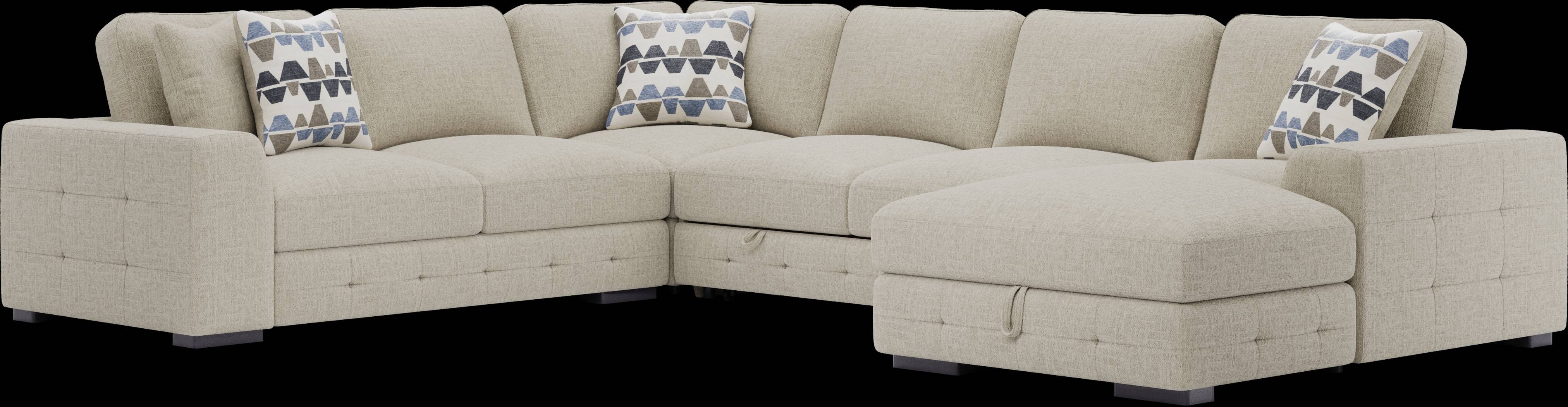 Marcola Sand 4 Pc Sleeper Sectional - Thumbnail - Image 1