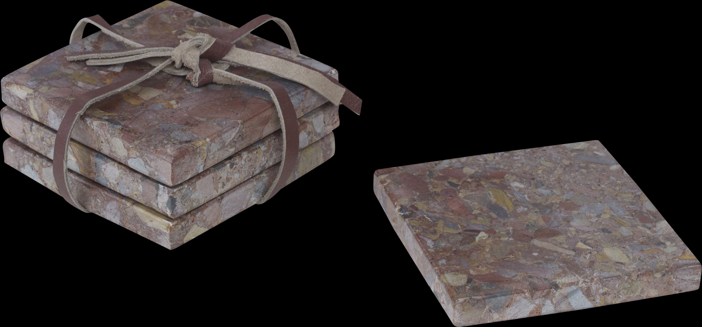 Marcollin Red Coaster, Set of 4 - Thumbnail - Image 2