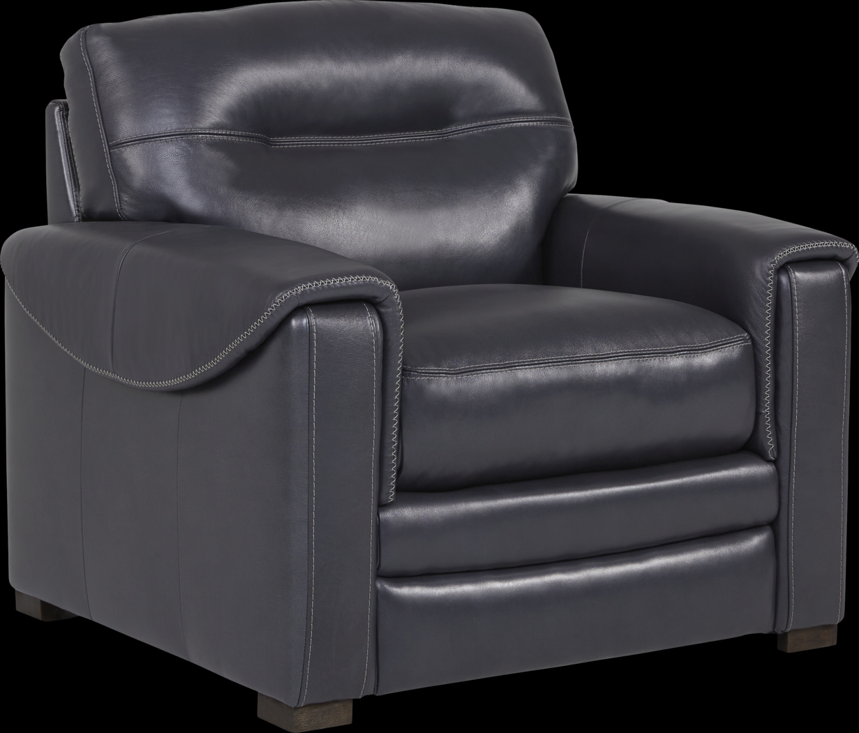 Margallo Blue Leather 3 Pc Living Room - Thumbnail - Image 7