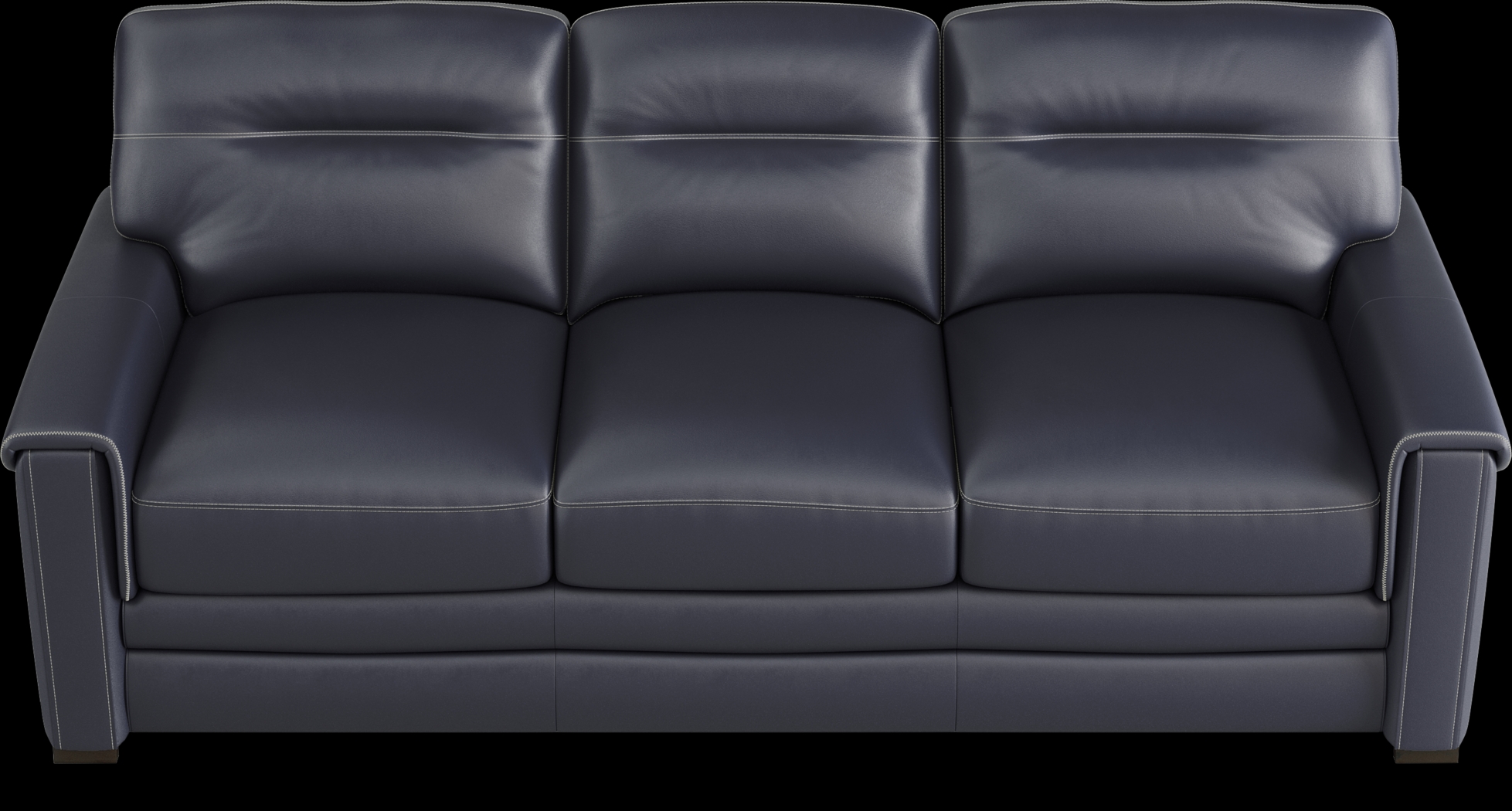 Margallo Blue Leather Sofa - Thumbnail - Image 4