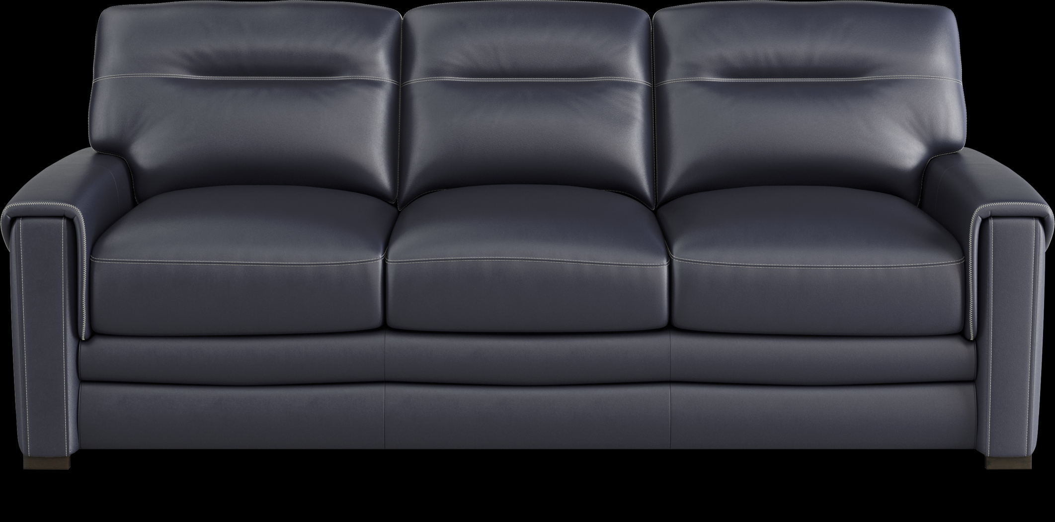 Margallo Blue Leather Sofa - Thumbnail - Image 1