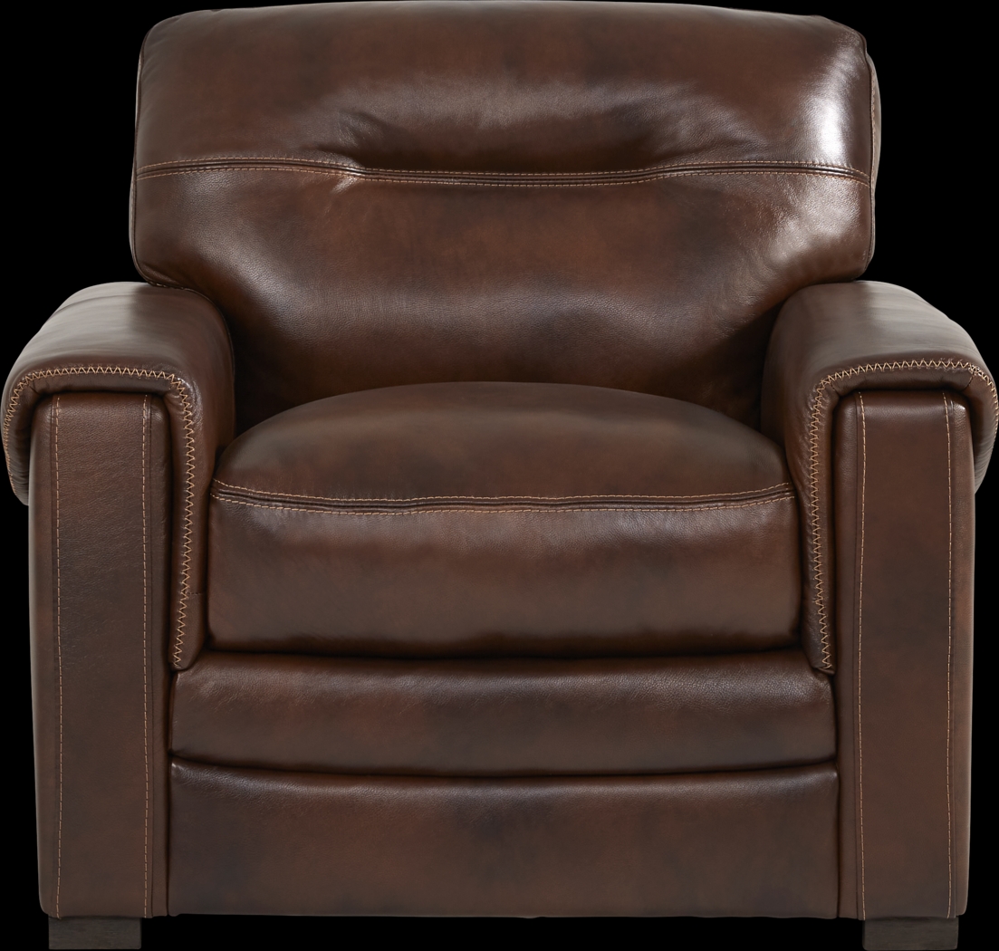 Margallo Brown Leather Chair - Thumbnail - Image 2
