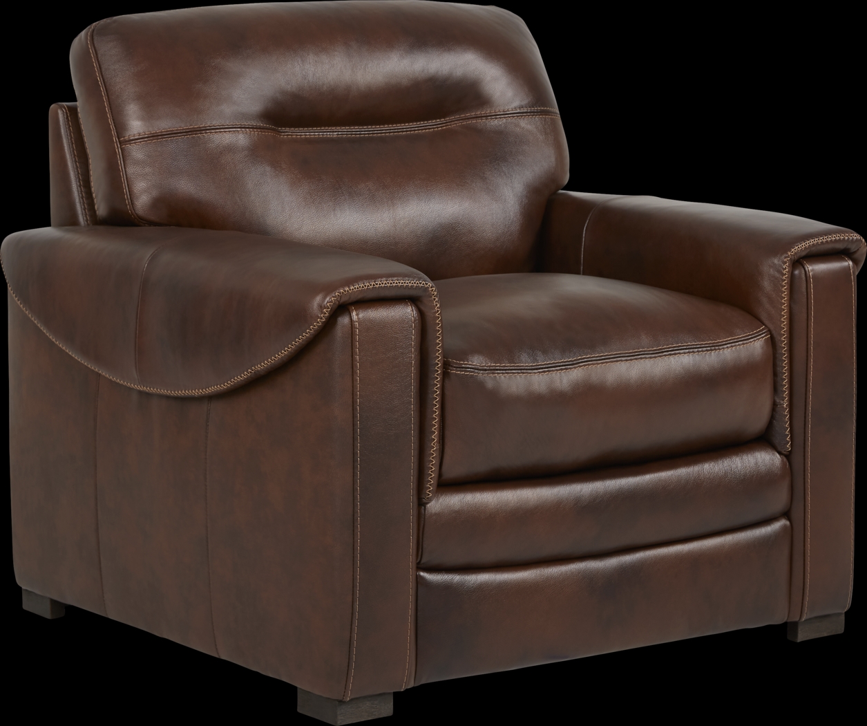 Margallo Brown Leather Chair - Thumbnail - Image 1