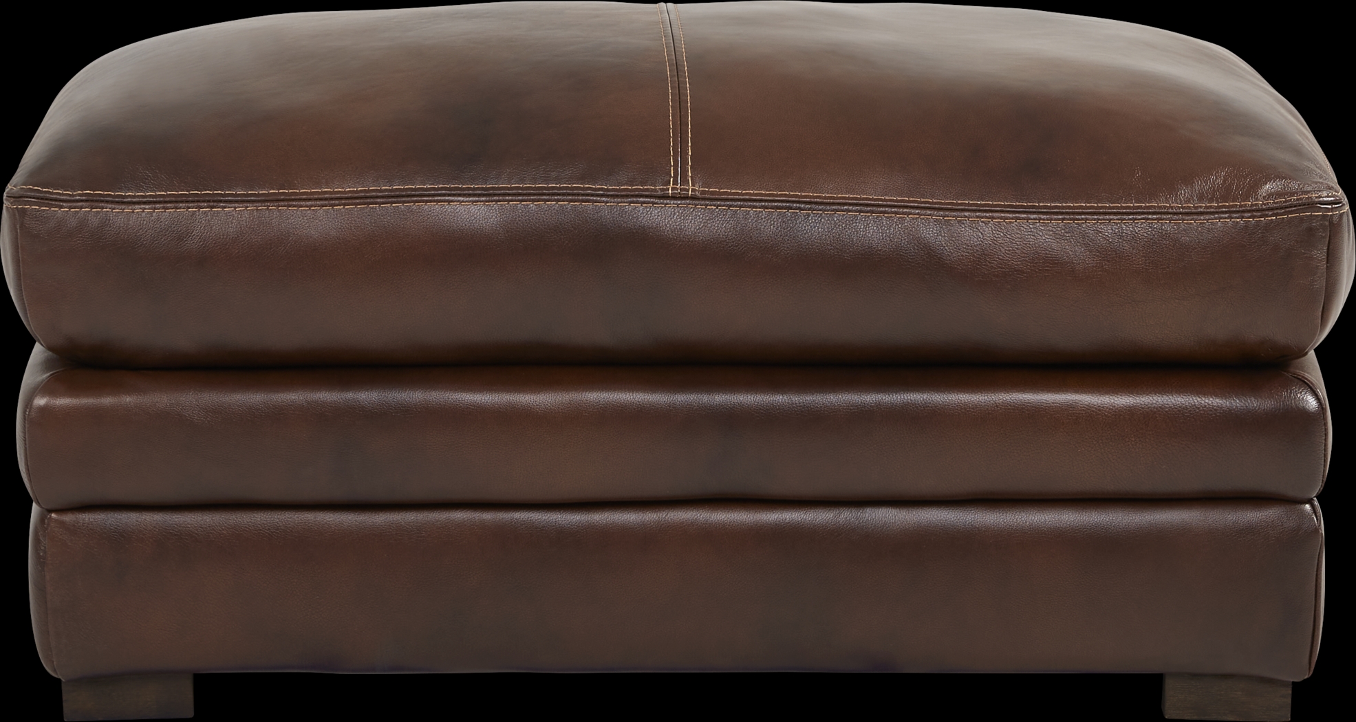 Margallo Brown Leather Ottoman - Thumbnail - Image 2
