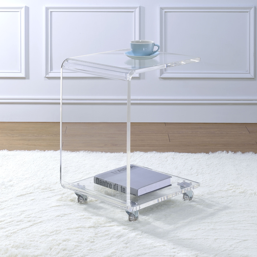 Margarette Clear Rolling Accent Table - Thumbnail - Image 2