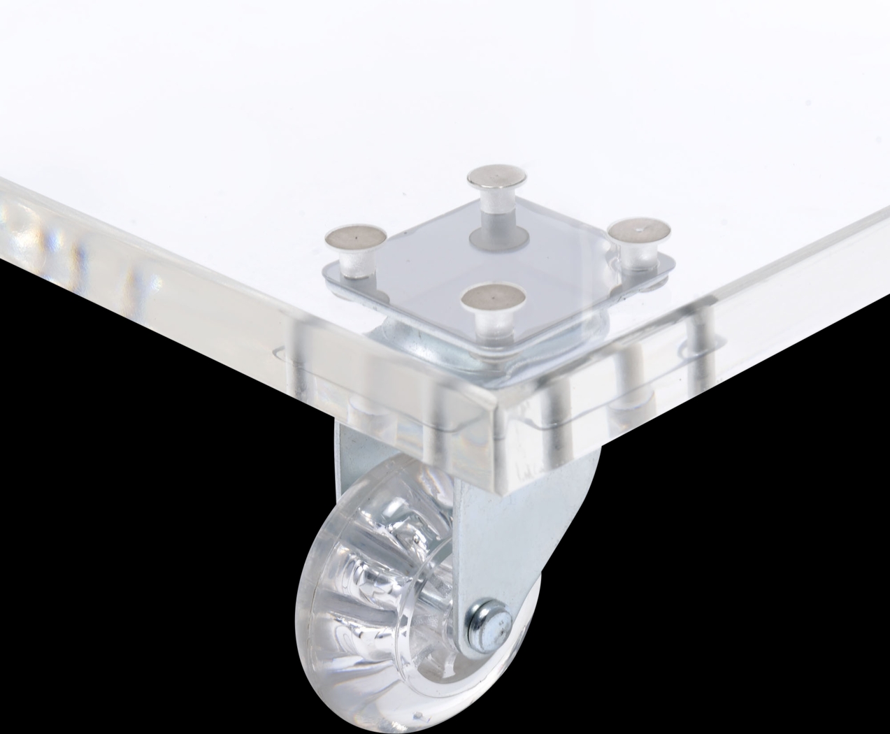 Margarette Clear Rolling Accent Table - Thumbnail - Image 7