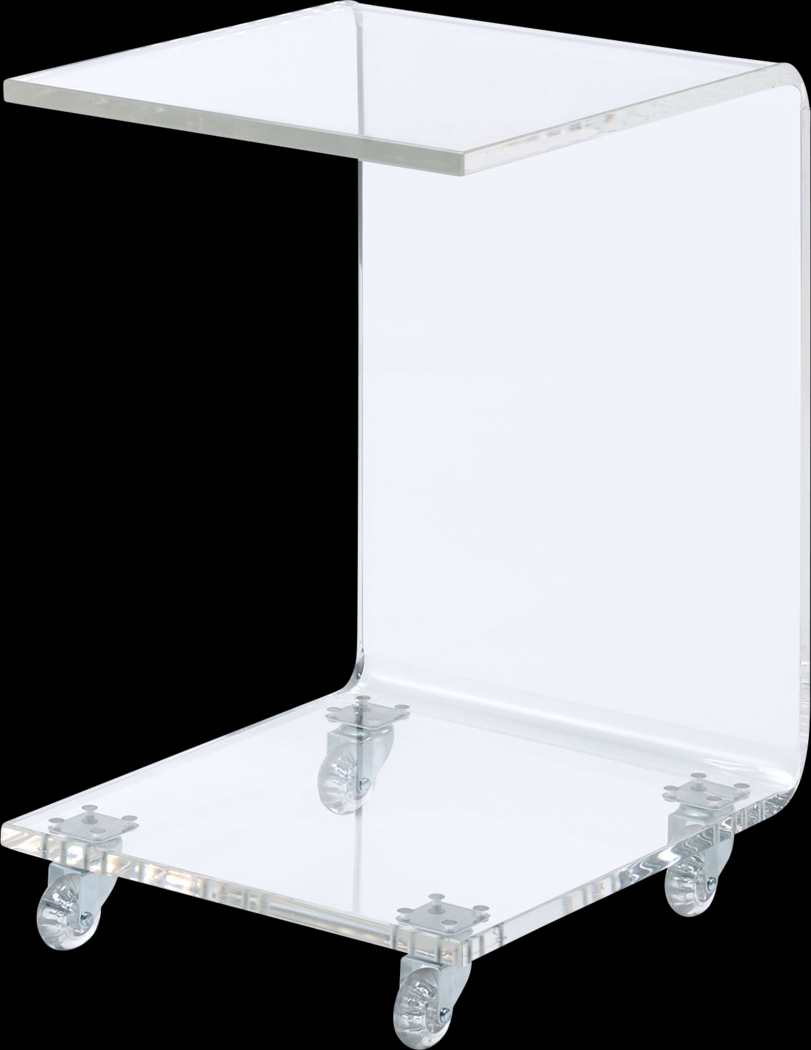 Margarette Clear Rolling Accent Table - Thumbnail - Image 1