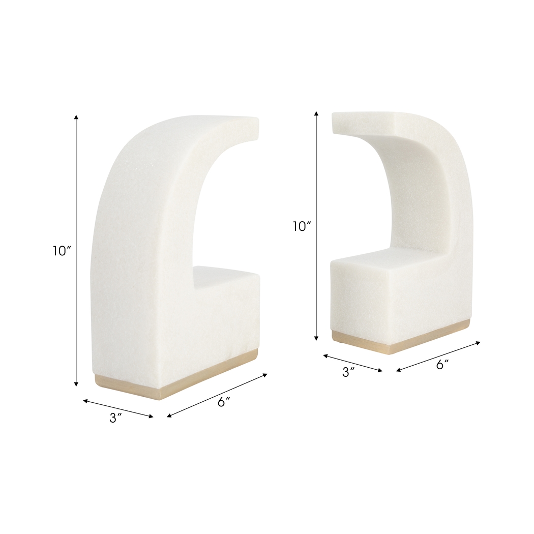 Marguerita White Bookend, Set of 2 - Thumbnail - Image 10