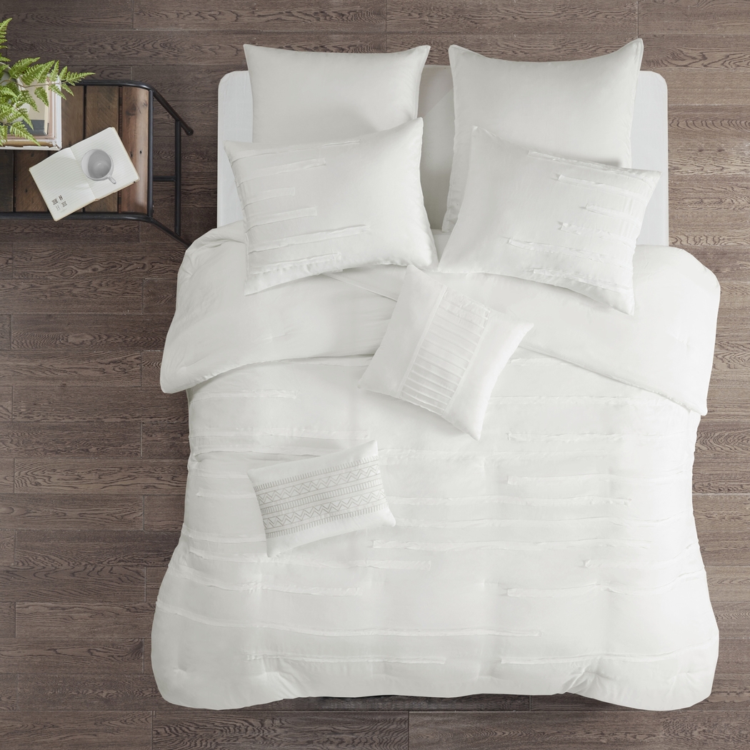 Maricka White 8 Pc King Comforter Set - Thumbnail - Image 3