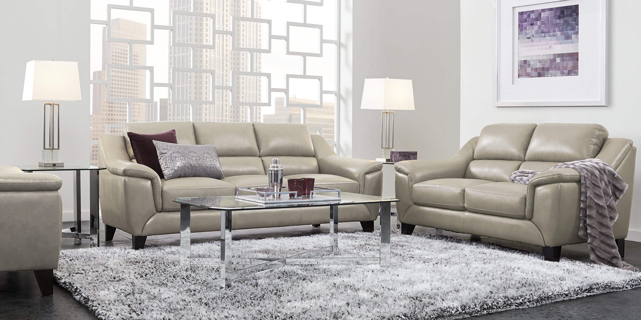 Marielle Bone Leather 3 Pc Living Room - Thumbnail - Image 1