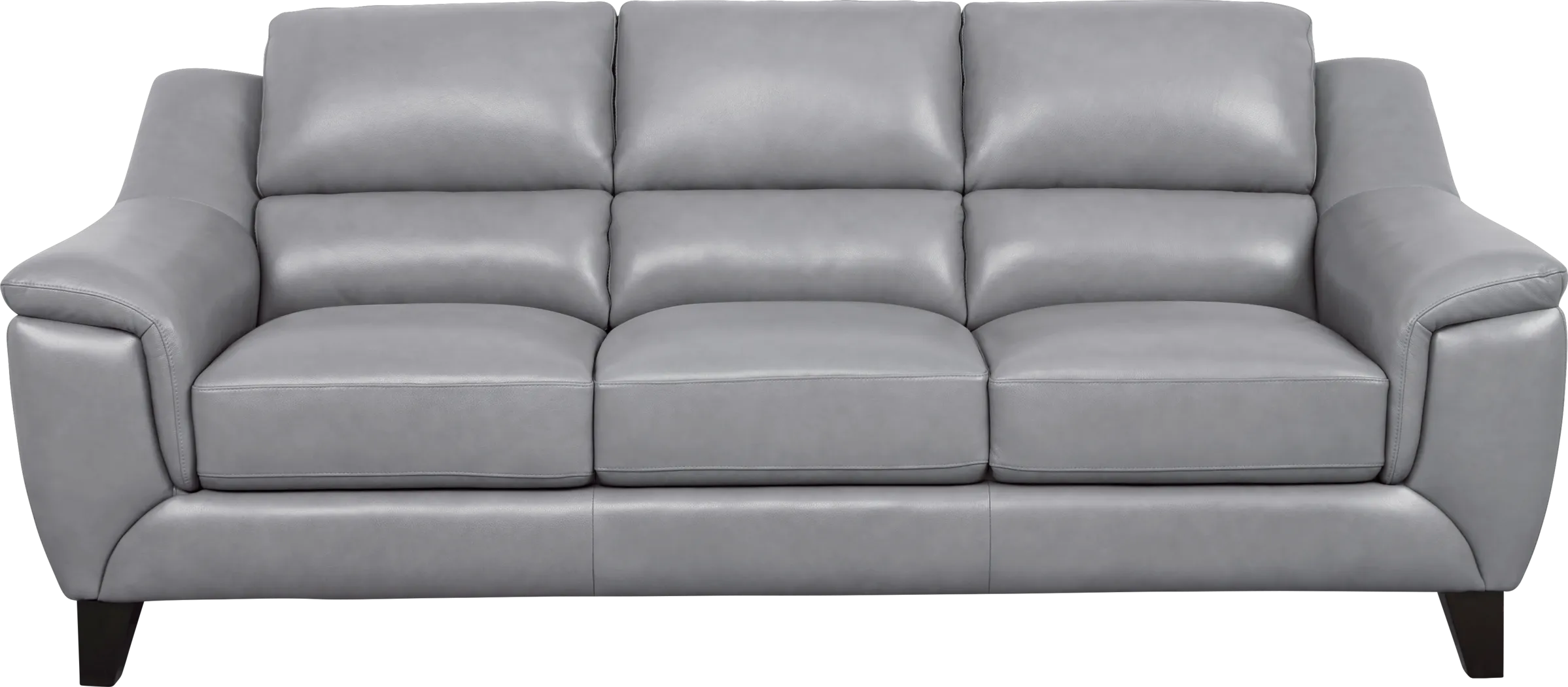 Marielle Gray Leather Sofa - Thumbnail - Image 1