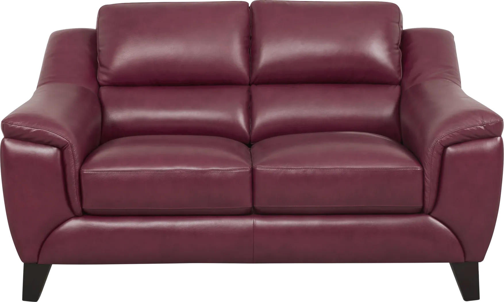 Marielle Red Leather Loveseat - Thumbnail - Image 1