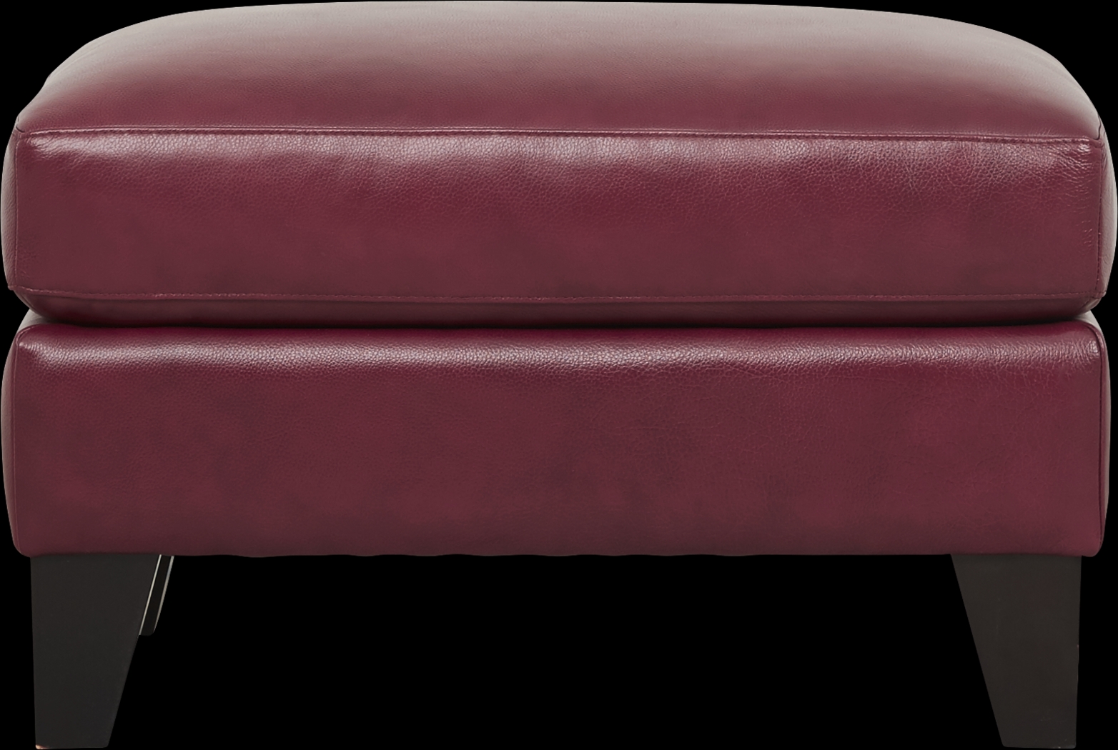 Marielle Red Leather Ottoman - Thumbnail - Image 2