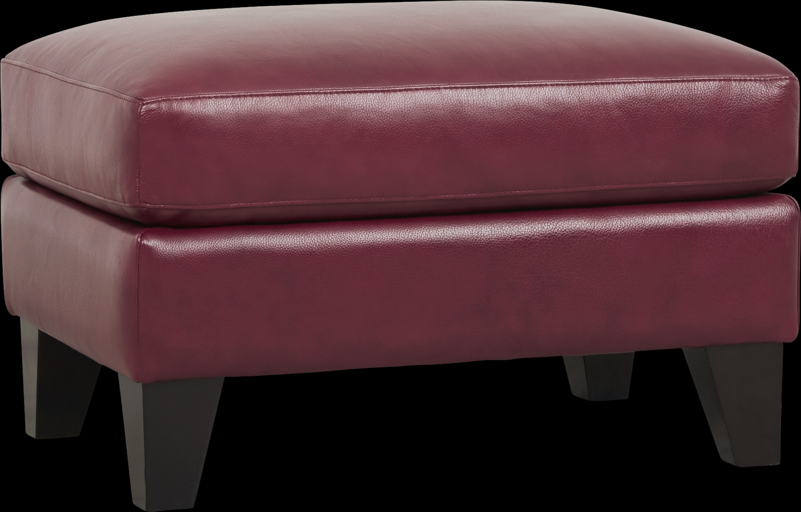 Marielle Red Leather Ottoman - Thumbnail - Image 1