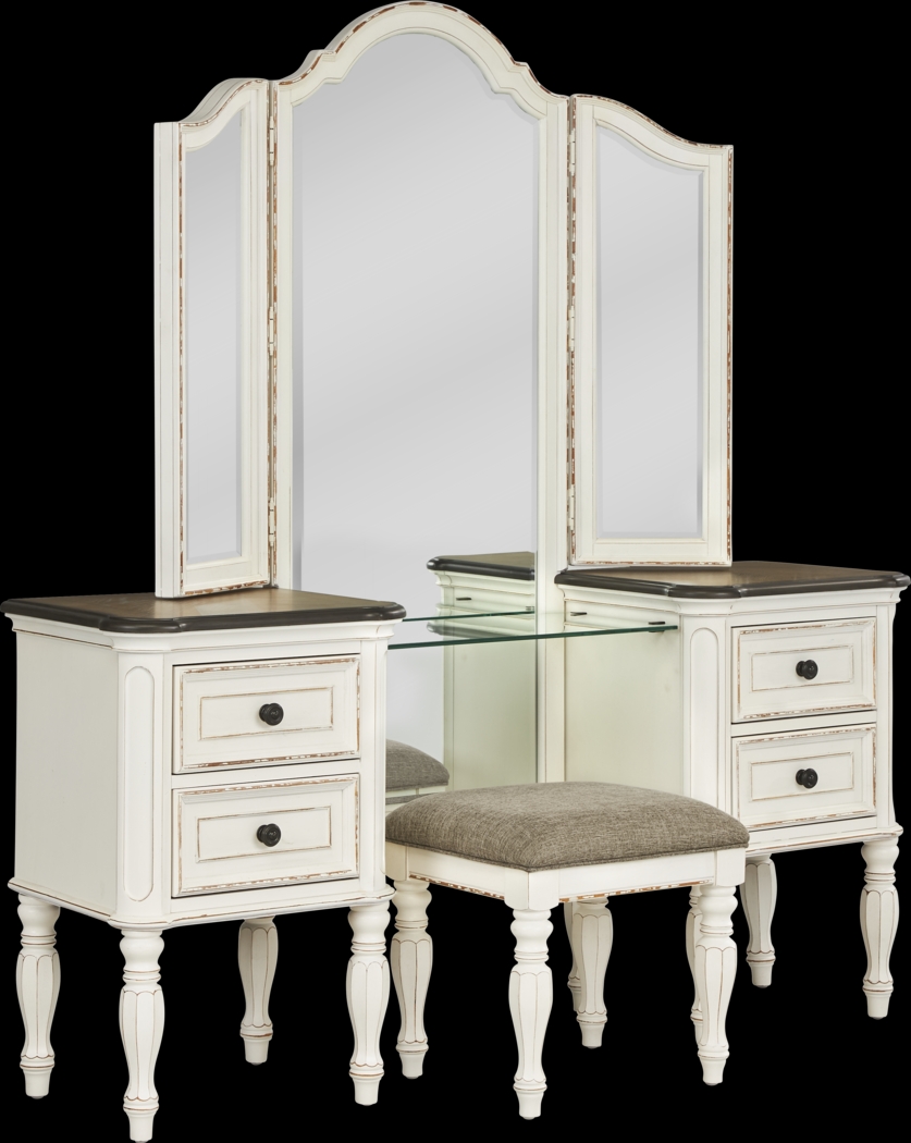 Marien Park White 3 Pc Vanity Set - Thumbnail - Image 2