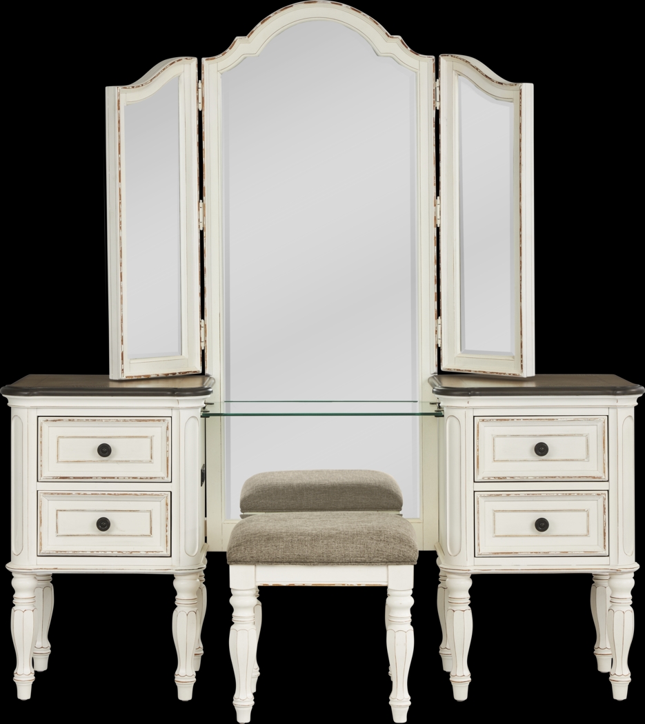 Marien Park White 3 Pc Vanity Set - Thumbnail - Image 1