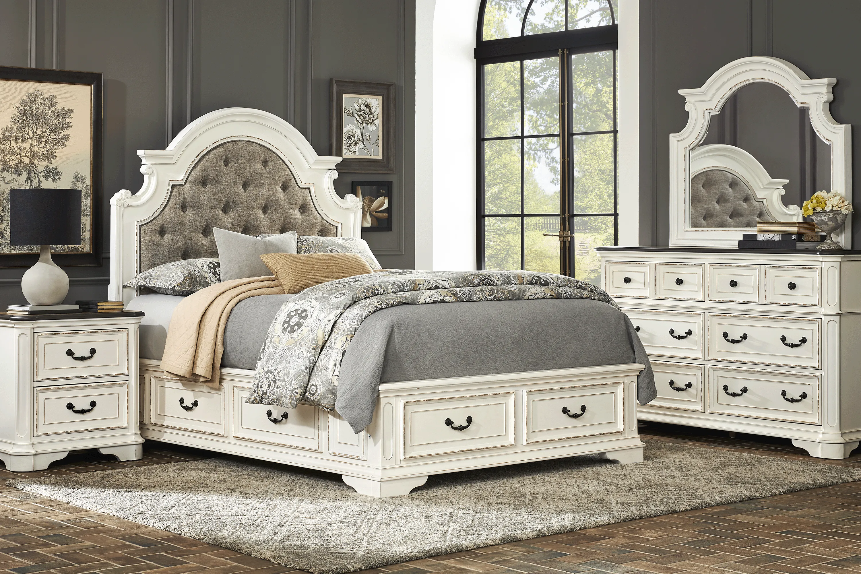 Marien Park White 7 Pc King Storage Bedroom - Thumbnail - Image 1