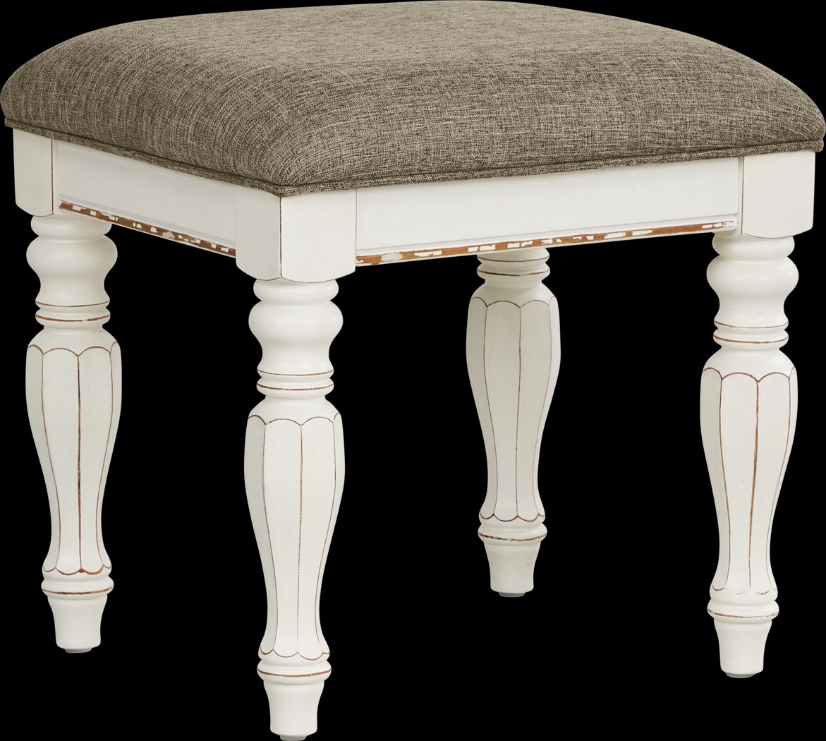 Marien Park White Vanity Stool - Thumbnail - Image 1