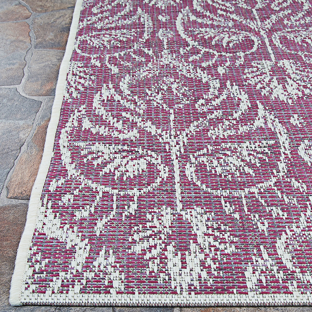 Mariet Plum 7'6 x 10'9 Indoor/Outdoor Rug - Thumbnail - Image 3