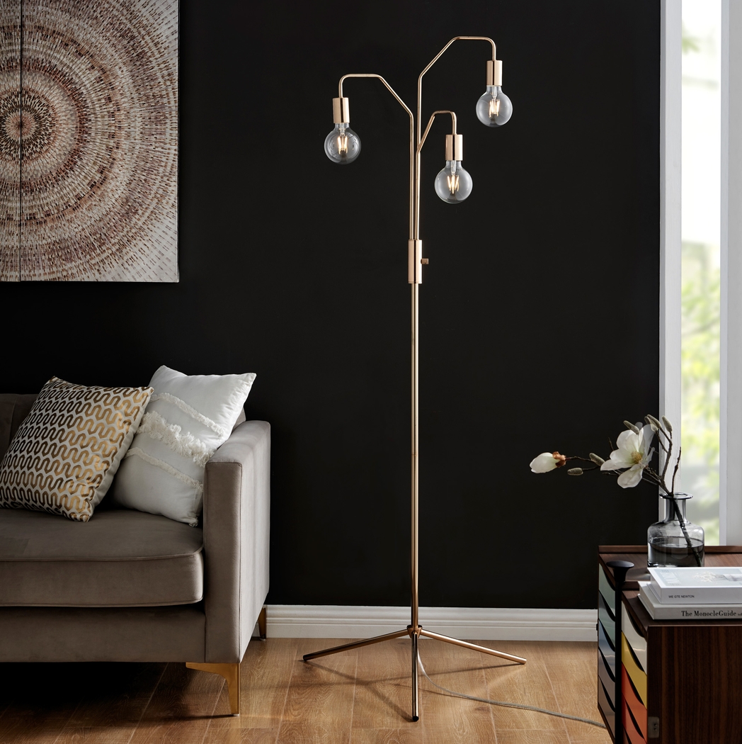 Marietta Post Gold Floor Lamp - Thumbnail - Image 2