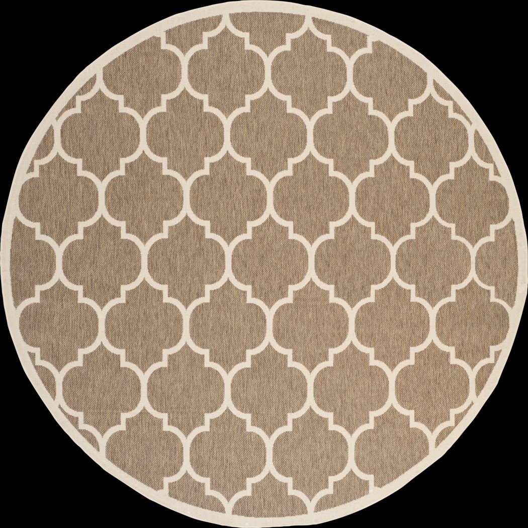 Marilina Camel 8' Round Indoor/Outdoor Rug - Thumbnail - Image 1