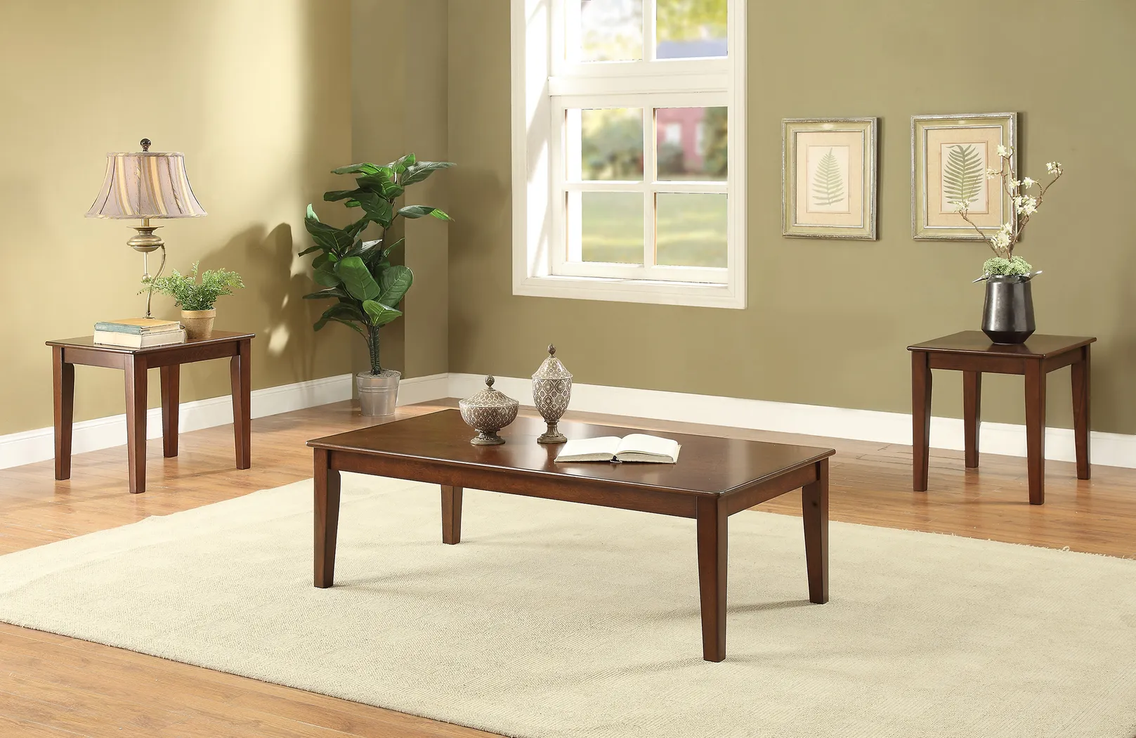 Marilla Brown Cherry 3 Pc Table Set - Thumbnail - Image 2