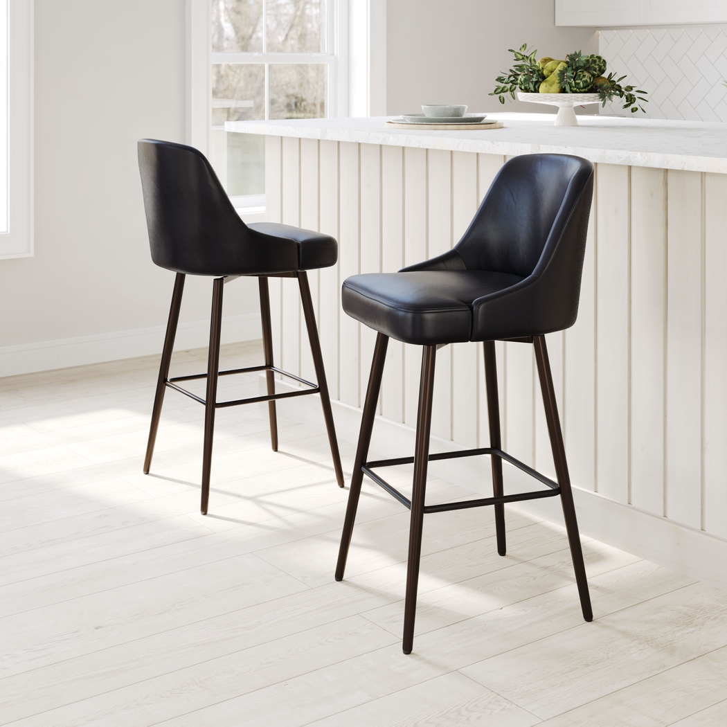 Marina Black Swivel Barstool - Thumbnail - Image 2