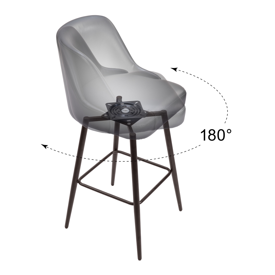 Marina Black Swivel Barstool - Thumbnail - Image 8