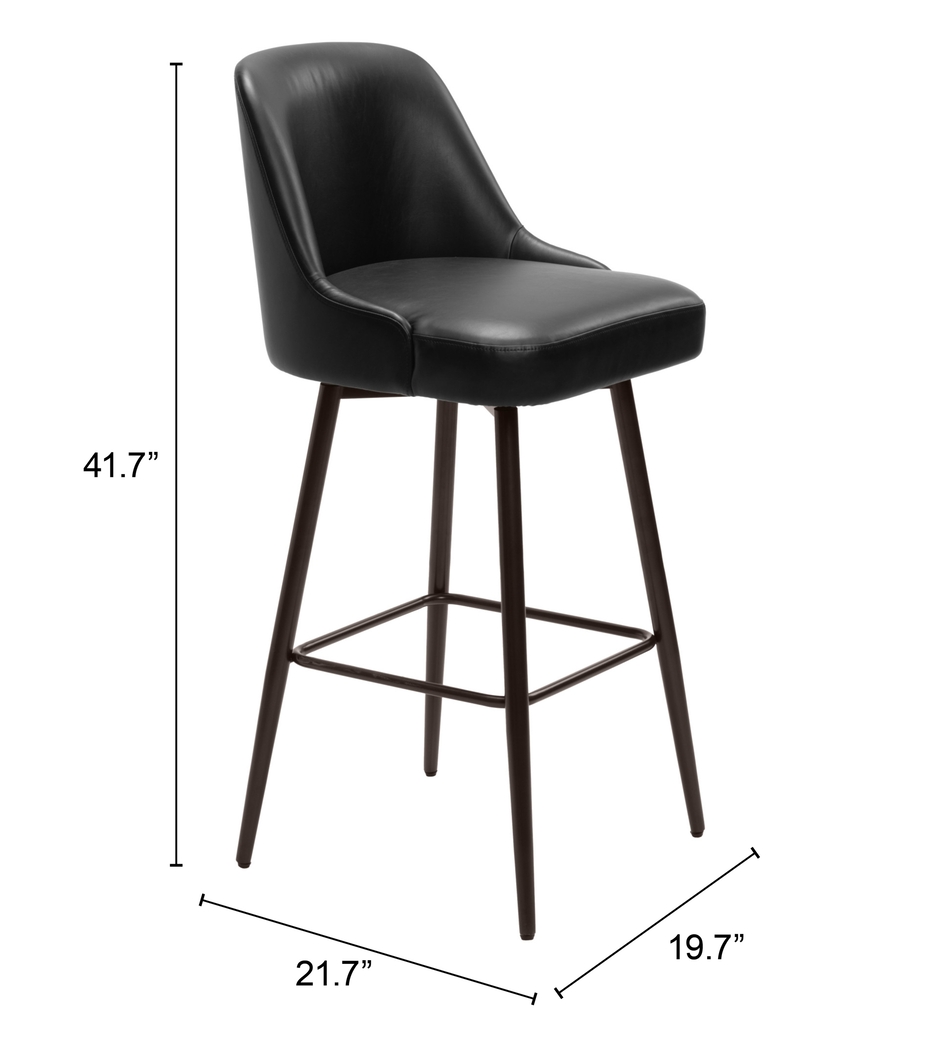 Marina Black Swivel Barstool - Thumbnail - Image 10